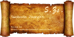 Swoboda Zsanett névjegykártya